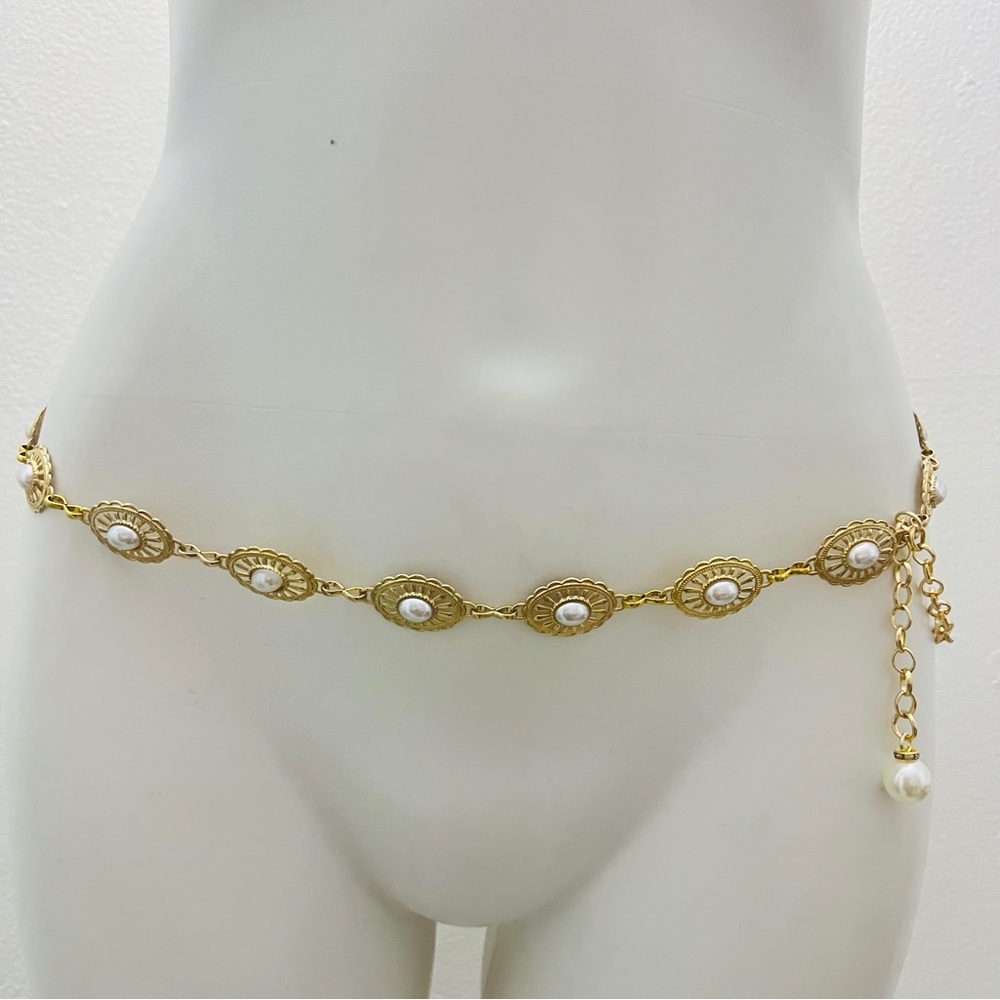 Vintage Style Layered Gold Chain Belt Dress Sweater Belt Womens Accessories - Picture 5 of 13